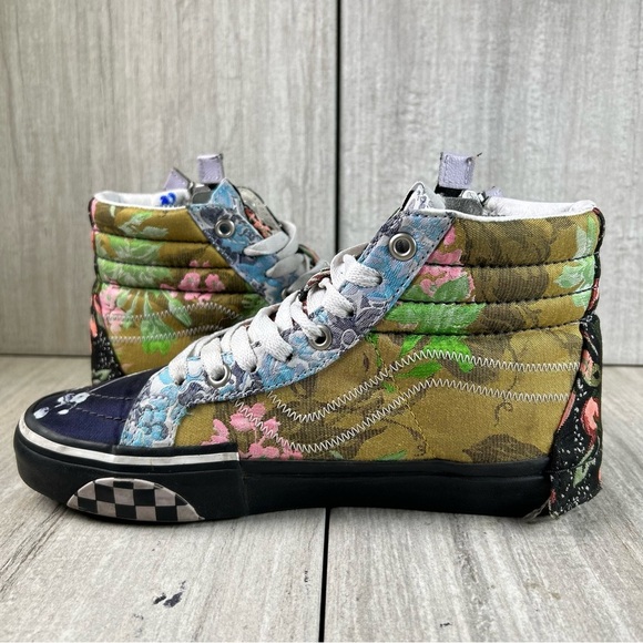 RARE SAMPLE Vans SK8 Hi Reissue Cap Floral High-Top Sneakers Women's Size 7 - Picture 4 of 10
